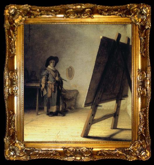 framed  REMBRANDT Harmenszoon van Rijn A Young Painter in His Studio, ta009-2